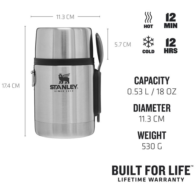 Stanley - termos pentru mancare lingura inclusa Adventure All-in-One Food Jar + Spork - Stainless Steel 530 ml