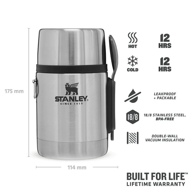 Stanley - termos pentru mancare lingura inclusa Adventure All-in-One Food Jar + Spork - Stainless Steel 530 ml