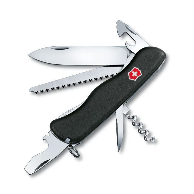 Victorinox - briceag mic Forester, 12 functii - argintiu negru