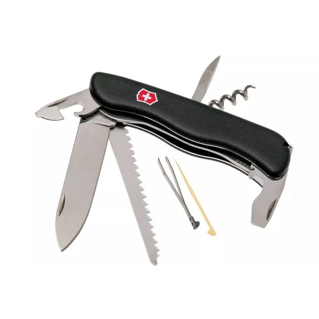 Victorinox - briceag mic Forester, 12 functii - argintiu negru