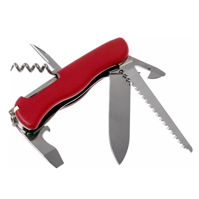 Victorinox - briceag mic Forester, 12 functii - argintiu rosu