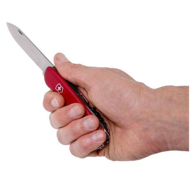 Victorinox - briceag mic Forester, 12 functii - argintiu rosu