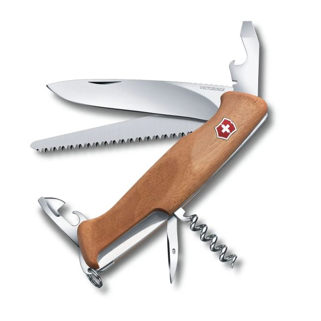Victorinox - briceag multifunctional Rangerwood 55 maner lemn, 10 functii - argintiu maro