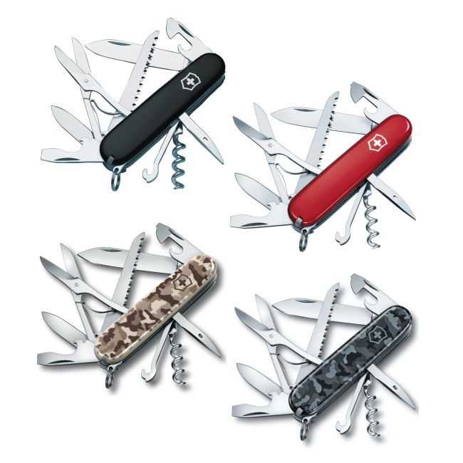 Victorinox - briceag pliabil Huntsman, 15 functii - argintiu rosu