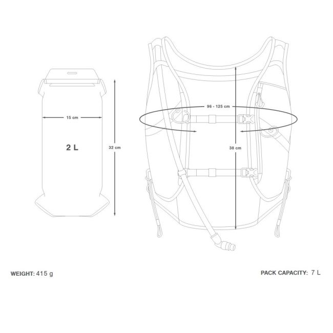 Apidura - vesta alergare Racing Hydration Vest, masura S-M - negru gri