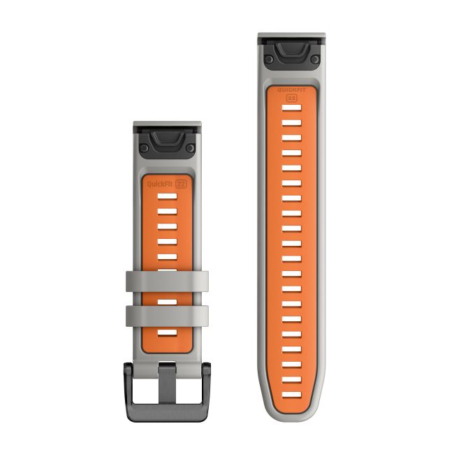 Garmin QuickFit 22 - curea silicon - gri Fog|portocaliu Ember