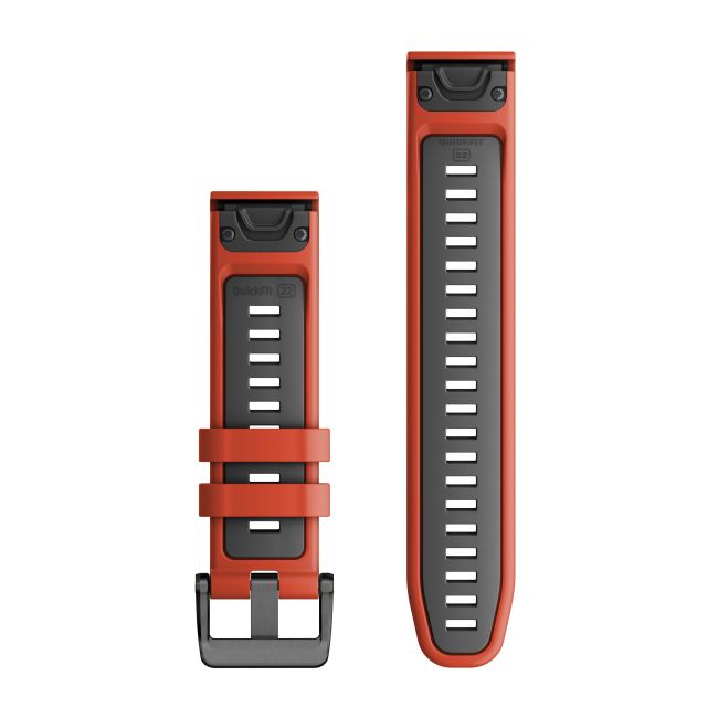 Garmin QuickFit 22 - curea silicon - rosu Flame|gri