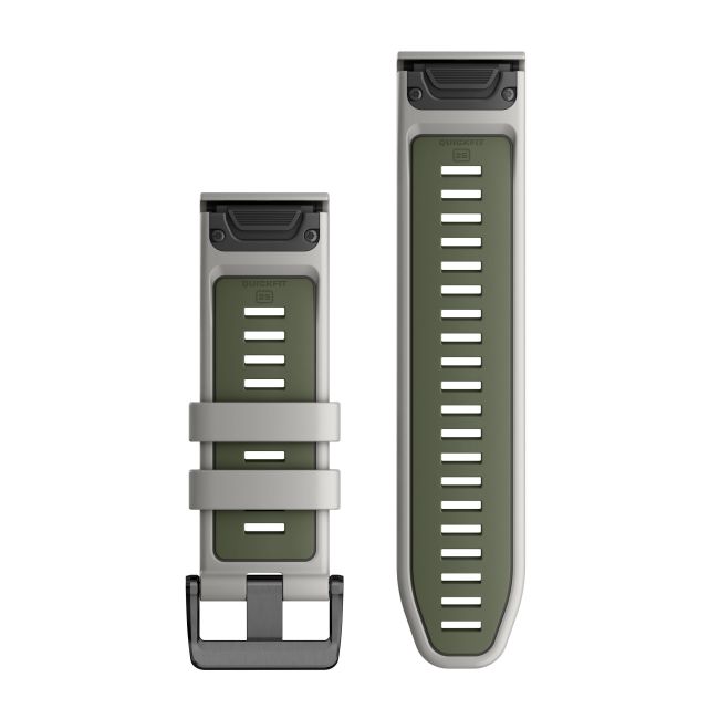 Garmin QuickFit 26 - curea silicon - gri Fog | verde Moss