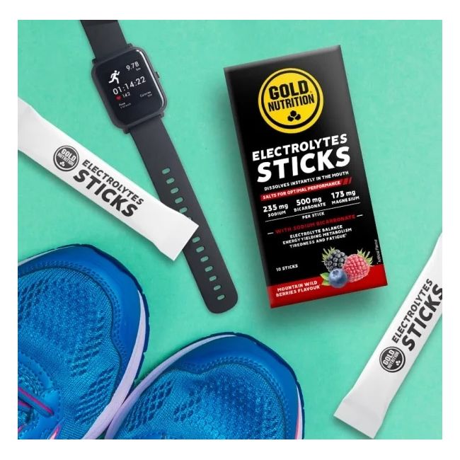 Gold nutrition - plic electroliti Electrolytes Sticks - aroma fructe de padure - cutie cu10 plicuri