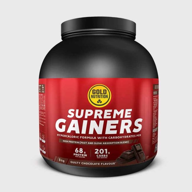Gold nutrition - supliment alimentar crestere in greutate Supreme Gainers, aroma ciocolata - bidon 3kg
