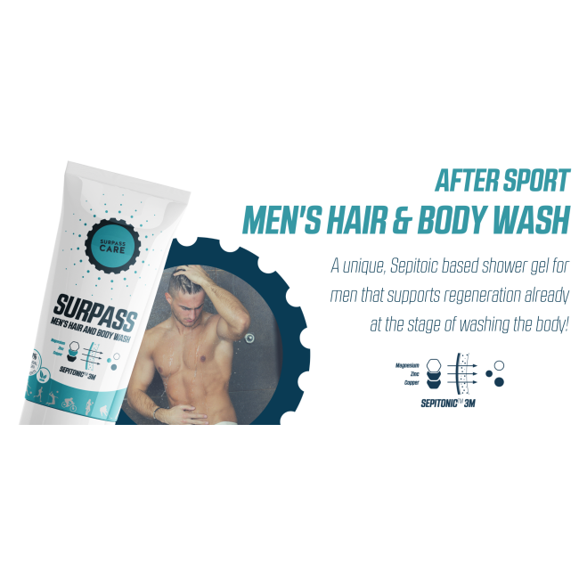 Surpass - gel de bus barbati Men`s hair and body wash Sepitonic 3M - 250ml