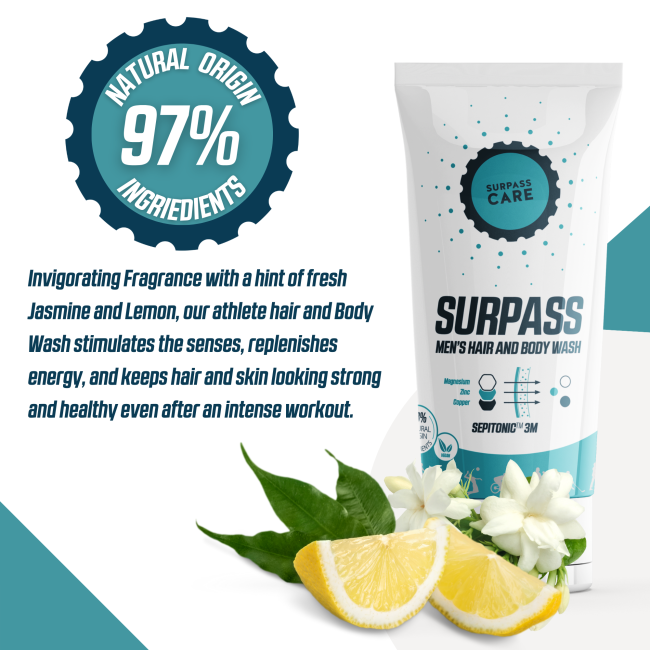 Surpass - gel de bus barbati Men`s hair and body wash Sepitonic 3M - 250ml