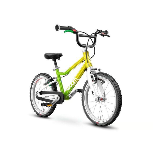Woom - bicicleta copii 16" Woom 3, varsta recomandata 4-6 ani (105-120cm) - 5,4kg - verde atomic galben neon