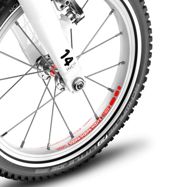 Woom - bicicleta copii 14" Woom 1 Plus, varsta recomandata 3-4.5 ani (95-110cm) - 4.2kg - galben soare intens alb