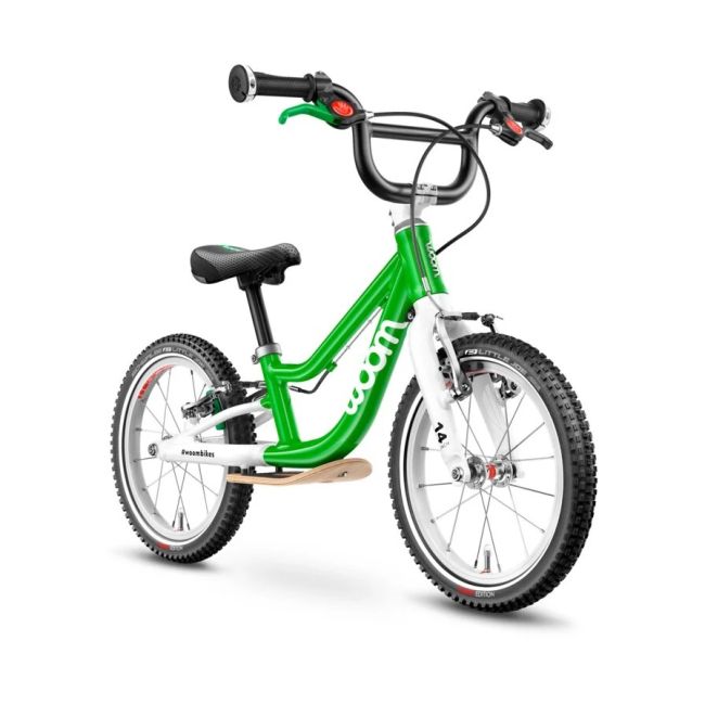 Woom - bicicleta copii 14" Woom 1 Plus, varsta recomandata 3-4.5 ani (95-110cm) - 4.2kg - verde intens sky alb