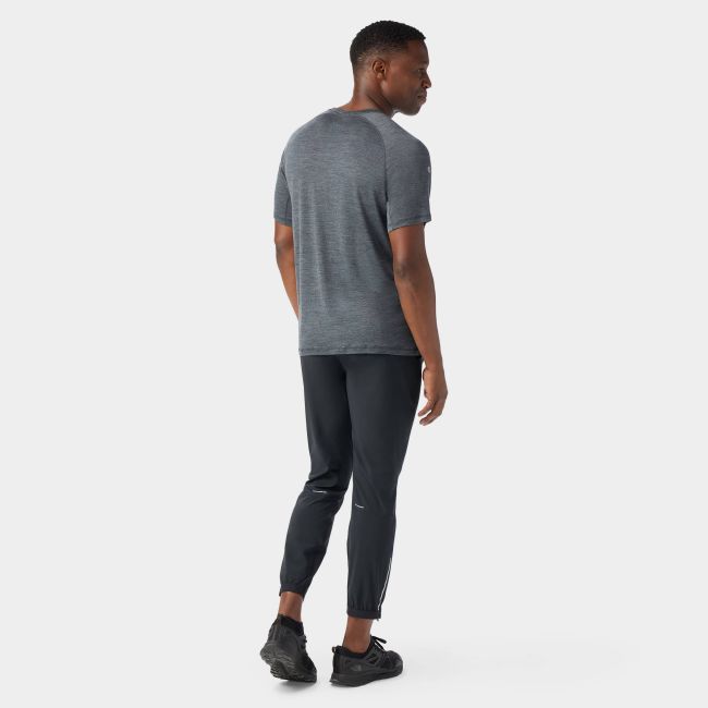 Tricou sport bărbați Smartwool Active Ultralite - Merino + TENCEL™ - gri carbune melanj