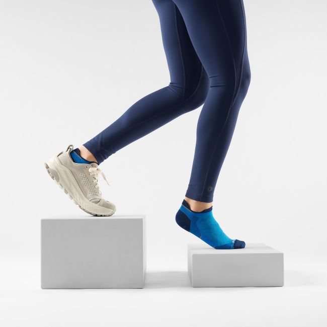 Șosete Merino alergare Smartwool Run - albastru Laguna Blue | Low Ankle | Zero Cushion