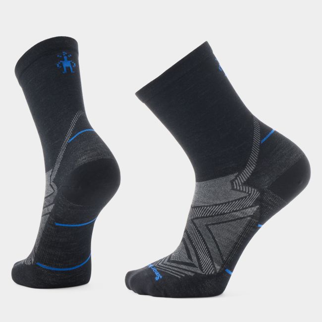 Șosete Merino alergare Smartwool Run - negru | Mid Crew | Zero Cushion