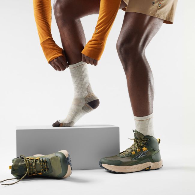 Șosete Merino hiking Smartwool Hike - gri Ash | Mid Crew | Targeted Cushion