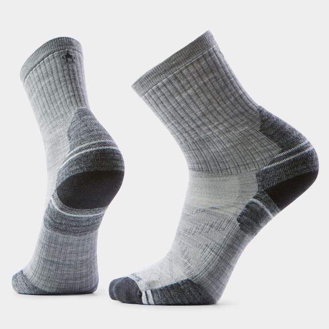 Șosete Merino hiking Smartwool Hike - gri deschis Light Gray | Mid Crew | Targeted Cushion