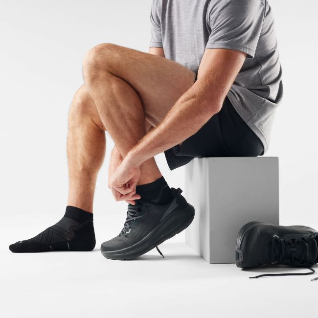 Șosete Merino alergare Smartwool Run Ankle - negru | Targeted Cushion