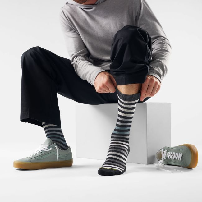 Șosete Merino Smartwool Everyday Spruce Street - negru/alb | Crew | Relaxed Fit