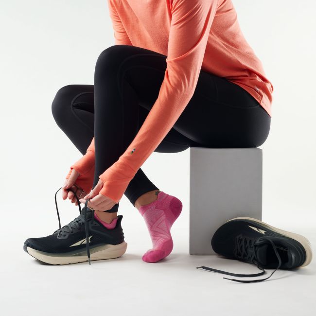 Șosete Merino alergare Smartwool Run - roz Garden Pink | Low Ankle | Zero Cushion