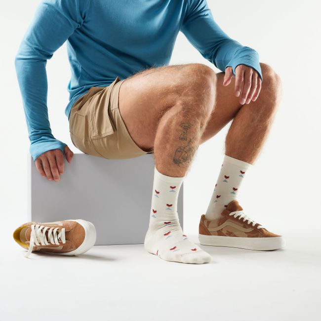 Șosete Merino casual Smartwool Everyday Stout Street - natural bej | Crew | relaxed fit