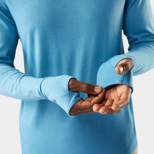 Hanorac Merino Smartwool Sun Hoodie - albastru Mineral Blue | UPF 40+