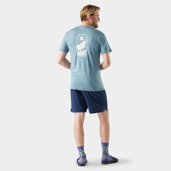 Tricou Merino bărbați Smartwool Peak Pints - turcoaz Dusty Teal