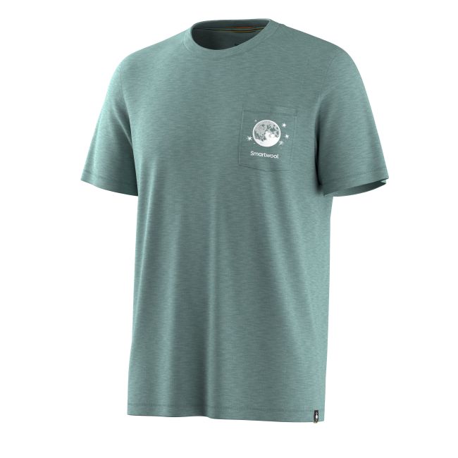 Tricou Merino bărbați Smartwool Peak Pints - turcoaz Dusty Teal