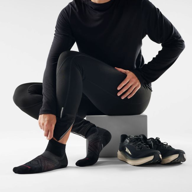 Șosete Merino alergare Smartwool Run - Ankle | Zero Cushion - Black