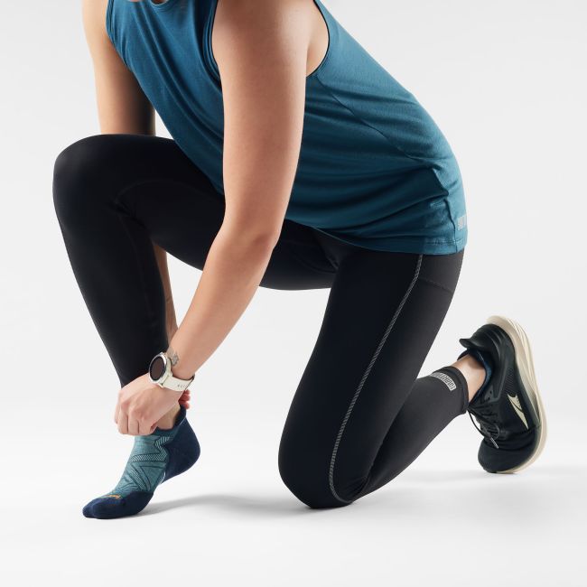 Șosete Merino alergare Smartwool Run - albastru Twilight | Low Ankle | Targeted Cushion