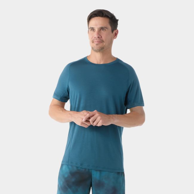 Tricou sport bărbați Smartwool Active Ultralite - Merino + TENCEL™ - albastru Twilight