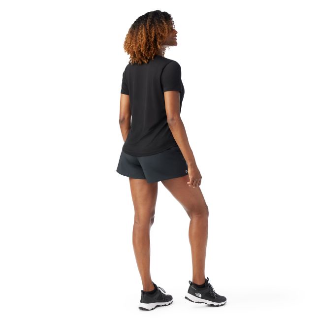 Smartwool - tricou merino - Active Ultralite V-Neck Short Sleeve W - Negru