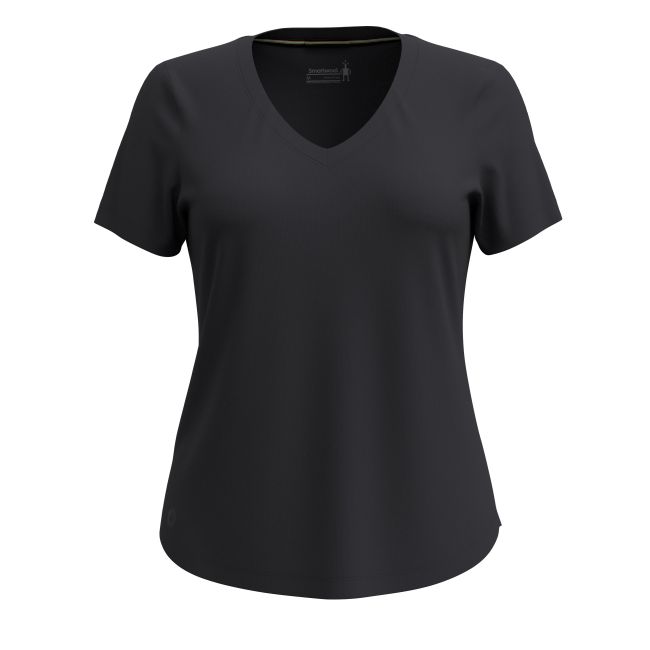 Smartwool - tricou merino - Active Ultralite V-Neck Short Sleeve W - Negru