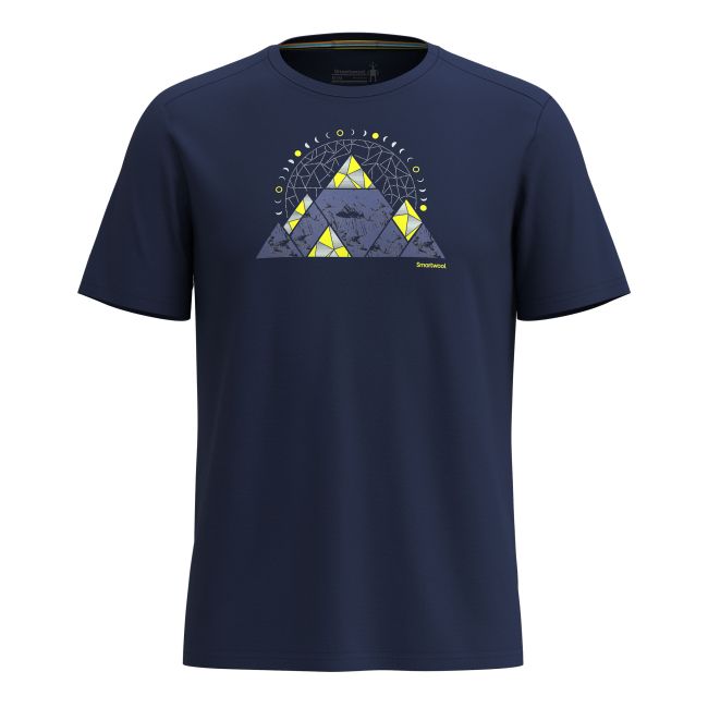 Smartwool - tricou merino - Geo Phase Active Short Sleeve Graphic Tee - Albastru