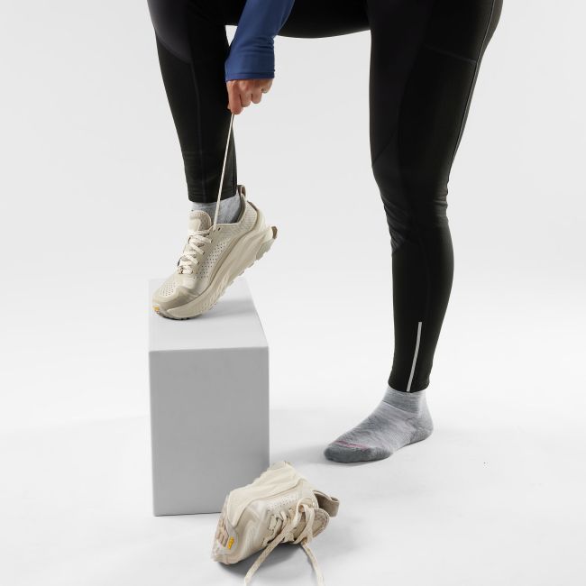 Șosete Merino alergare Smartwool Run - gri deschis/alb | Ankle | Targeted Cushion