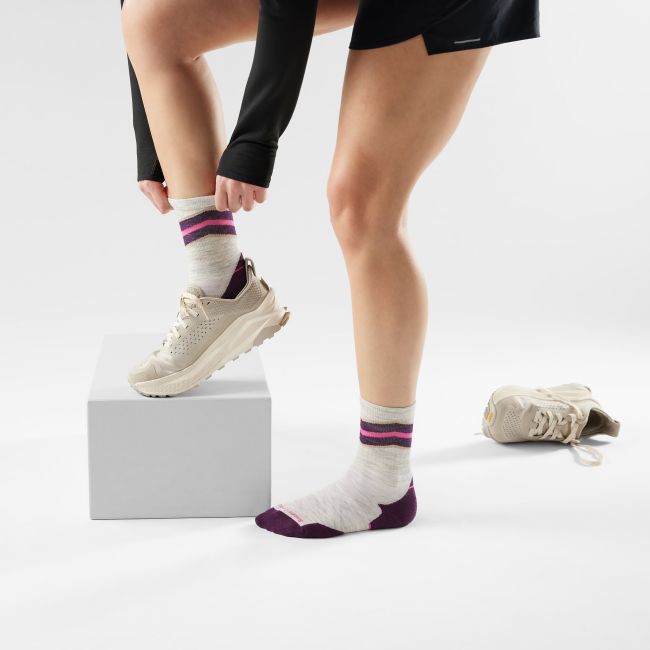 Șosete Merino alergare Smartwool Run - gri Ash | Mid Crew | Targeted Cushion
