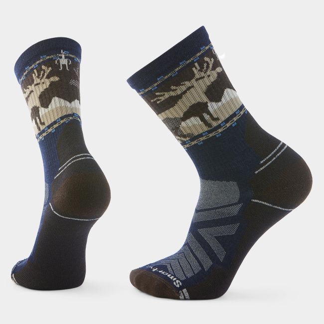Șosete Merino hiking Smartwool Hike Mountain Moose - bleumarin Deep Navy | Crew | Light Cushion