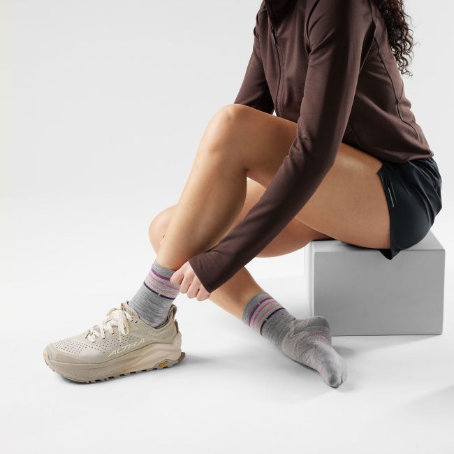Șosete Merino alergare Smartwool Run Zero Cushion - gri Light Gray | Mid Crew | Zero Cushion