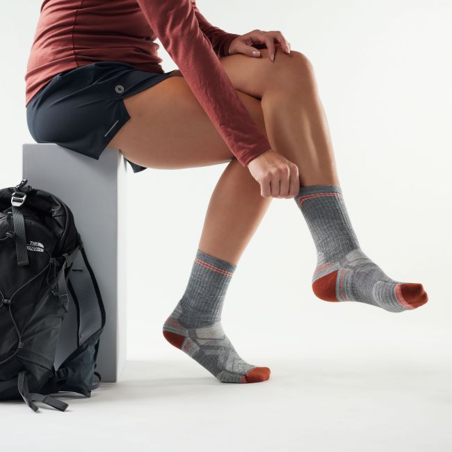 Șosete Merino hiking Smartwool Hike - gri Medium Gray - femei | Crew | Targeted Cushion