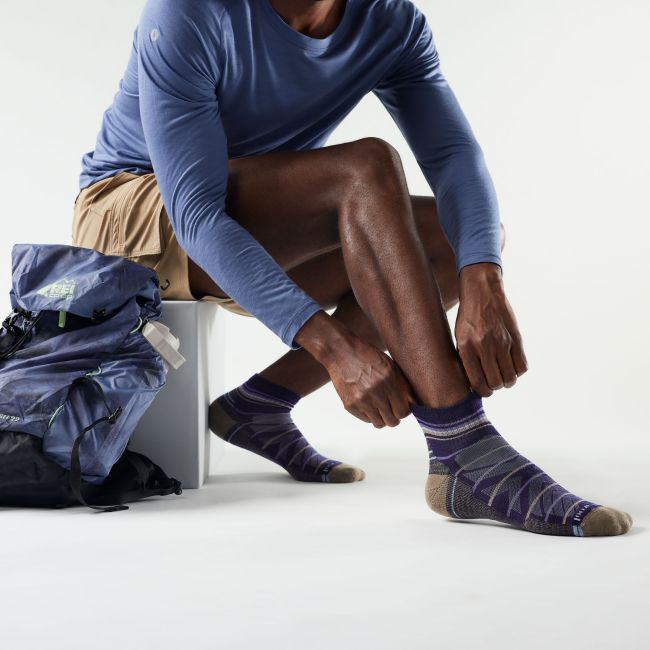 Șosete Merino hiking Smartwool Hike Pattern - albastru Nightfall Blue | Ankle | Light Cushion