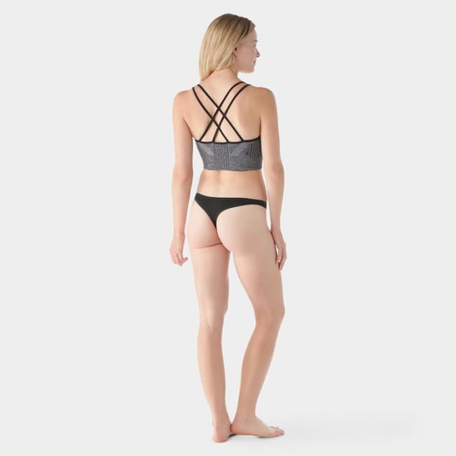 Chilot Merino Smartwool Everyday Thong - negru | lână Merino + TENCEL™