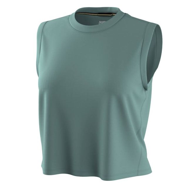 Maieu sport Smartwool Active Ultralite Crop Tank - turcoaz Dusty Teal - Merino + TENCEL™