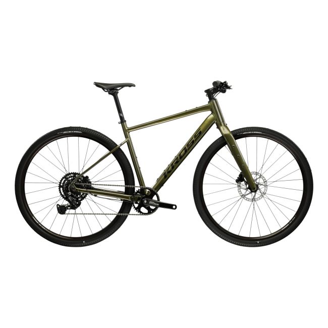 Bicicleta Gravel Kross Esker 1.0 FL 28 inch verde Shimano Cues