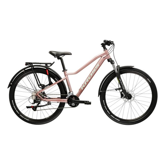 Bicicleta MTB Hardtail Kross LEA 4.0 EQ 27.5 inch roz Shimano Acera