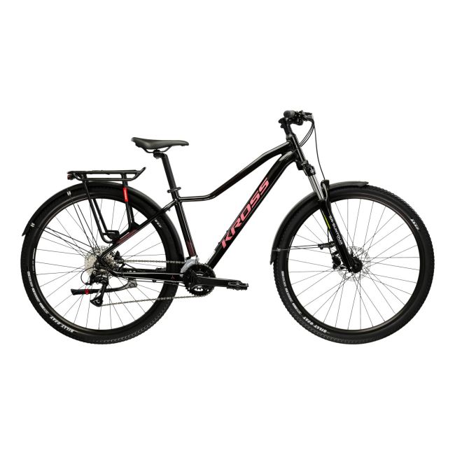 Bicicleta MTB Hardtail Kross LEA 4.0 EQ 27.5 inch neagra Shimano Acera