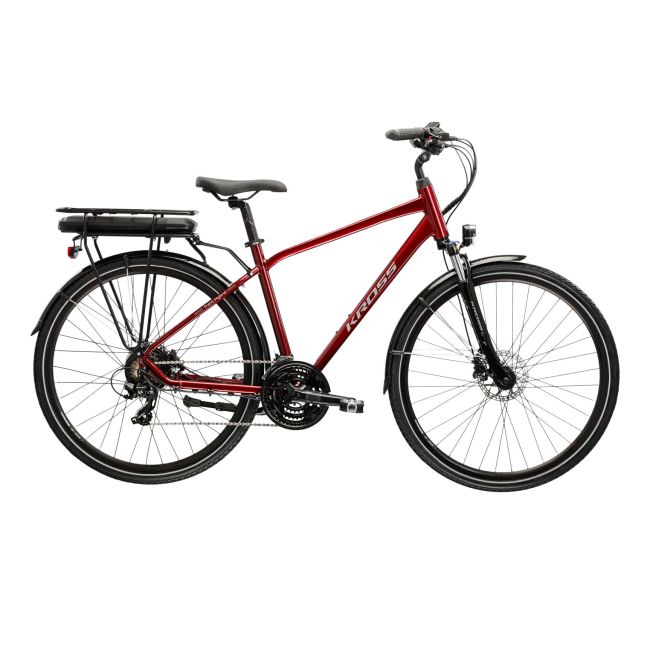 Bicicleta Electrica Trekking Kross Trans Hybrid 28 inch rosie Shimano Tourney
