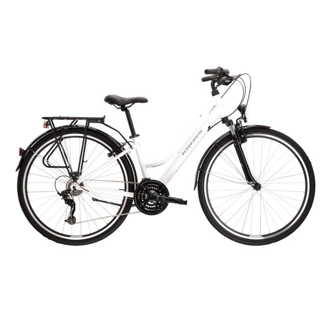 Bicicleta Trekking Kross Trans 1.0 SR 28 inch alba